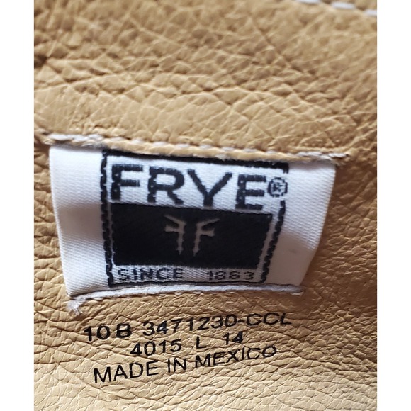 Frye Izzy Artisan Bootie/Mule 10 Brown Leather Chunky Heel Slingback Peep Toe - Picture 11 of 14